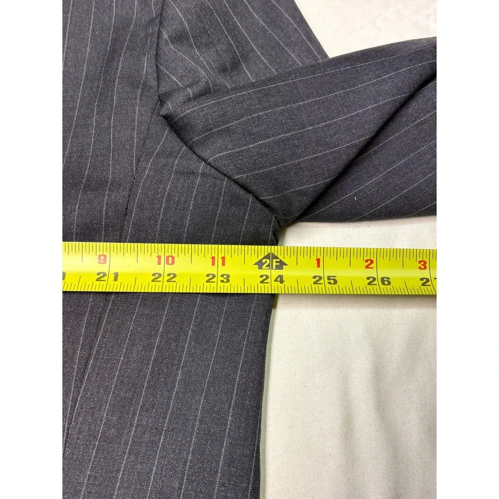 Brooks Brothers 1818 Madison Pinstripe Wool Blazer‎ Mens 46R Dark Gray USA